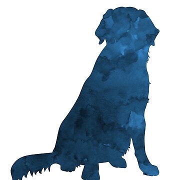 Artwork thumbnail, Golden Retriever - Navy Blue Dog Silhouette by TheJollyMarten