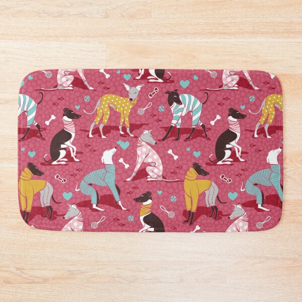 Item preview, Greyhounds dogwalk // red background designed and sold by SelmaCardoso.