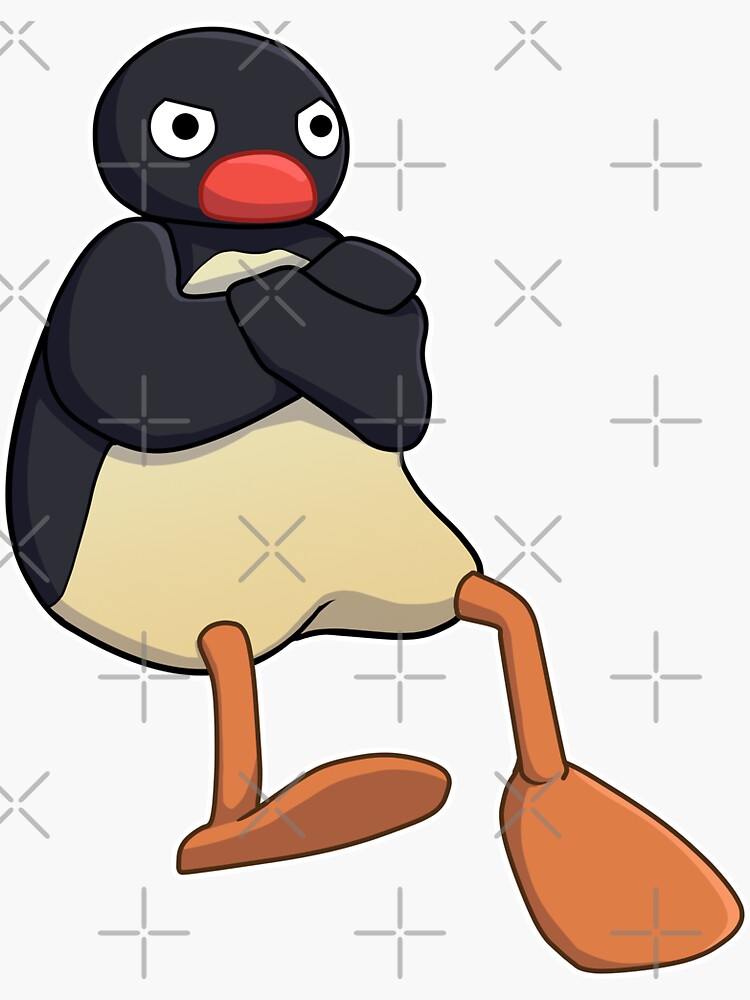 Imagen 3 de 3, Pegatina con la obra Pingu enojado, diseñada y vendida por HybridDragoness.