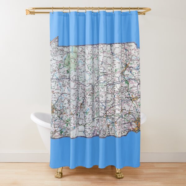 Pennsylvania Roadmap Shower Curtain