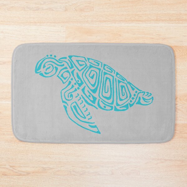Item preview, Turquoise tattoo style turtle gray background designed and sold by Zamen.