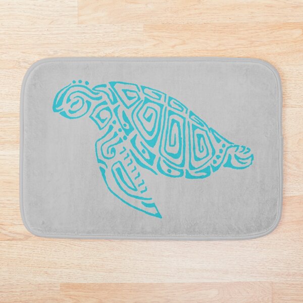 Item preview, Turquoise tattoo style turtle gray background designed and sold by Zamen.