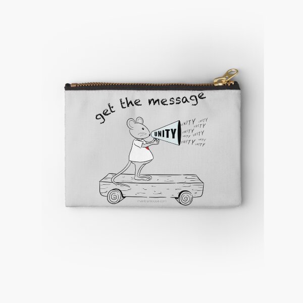 Item preview, MantraMouse® Get the Message of Unity Cartoon in Color on Gray Background designed and sold by Donna Martini.