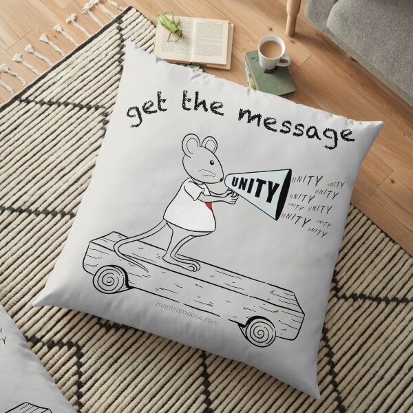 MantraMouse® Get the Message of Unity Cartoon in Color on Gray Background Floor Pillow