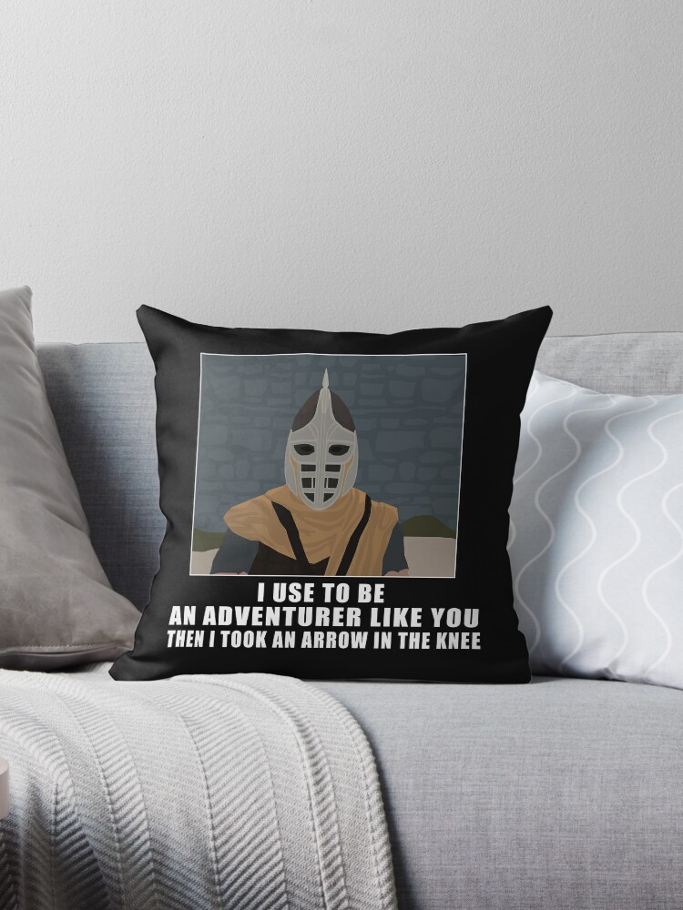 I Used To Be An Adventurer Like You Skyrim Meme Throw Pillow By Garamont Redbubble