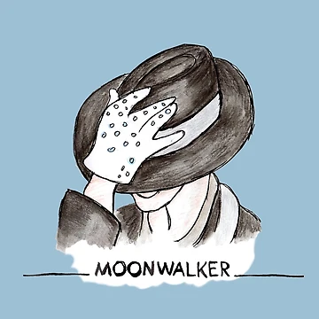 Michael Jackson Moonwalker Artistic Drawing of Hat and Glove