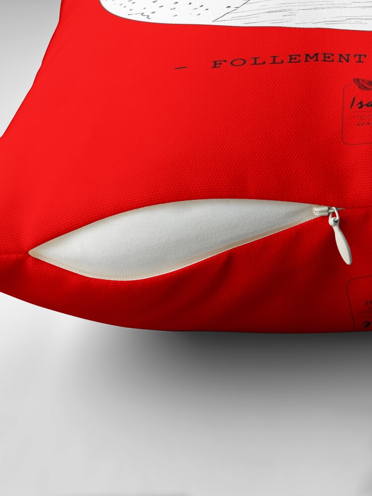 Aperçu 2 sur 4. Coussin avec l'œuvre FOLLEMENT ÉQUILIBREE créée et vendue par IsaureEcartfixe.