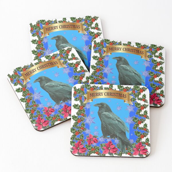 Item preview, WHITE CHRISTMAS BLACK RAVEN WILDLIFE  "MERRY CHRISTMAS" designed and sold by sharlesart.