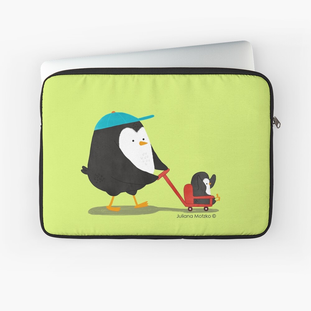 Penguin Dad and Baby Penguin Laptop Sleeve