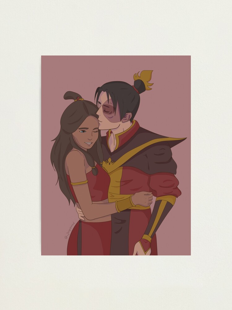 "Zuko and Katara Forehead Kiss poster" Photographic Print