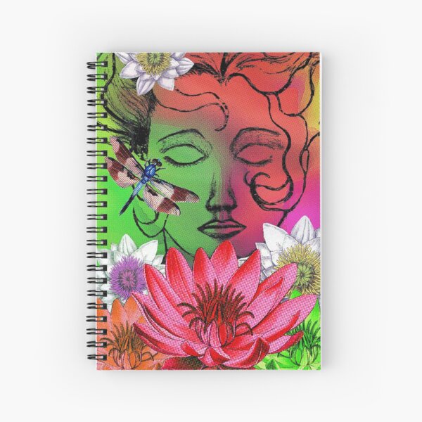 Lotus Lady with Dragonfly Spiral Notebook