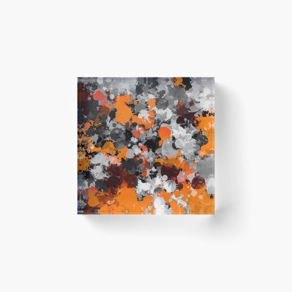 Aperçu de l'œuvre Éclaboussures de peinture orange et grise créée et vendue par BigTexFunkadelic.