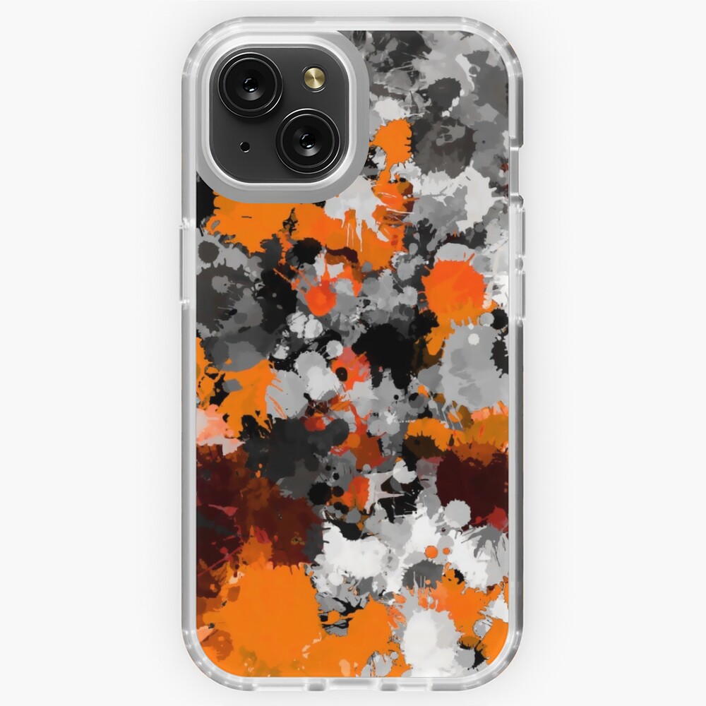 Orange and Grey Paint Splatter Art Board Print for Sale by BigTexFunk