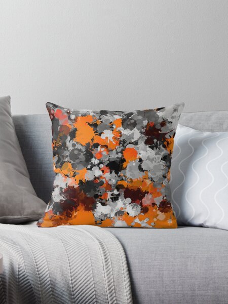 Grey And Orange Pillows Cushions for Sale Redbubble