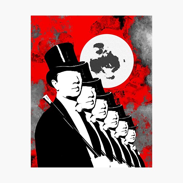 Night Maneuvers Vintage Gentlemen Collage Photographic Print