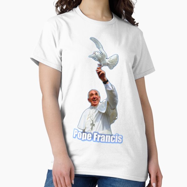 Item preview, Pope Francis 2015 with doves white background designed and sold by JoeReiddesigns.