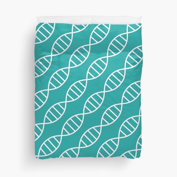DNA Biotech Pattern Teal Duvet Cover