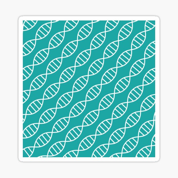 DNA Biotech Pattern Teal Sticker