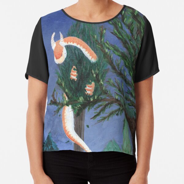 Orange Dragon in a Tree Chiffon Top