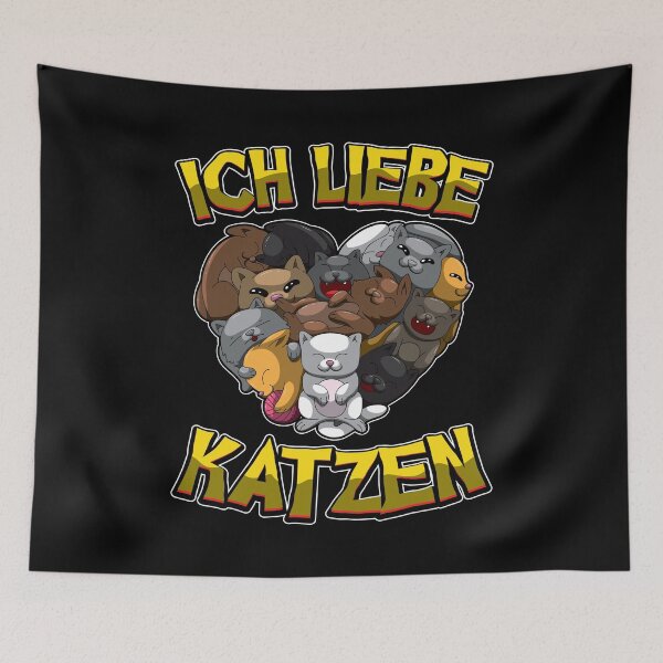 Item preview, Ich Liebe Katzen - Herz mit Katzen designed and sold by anziehend.