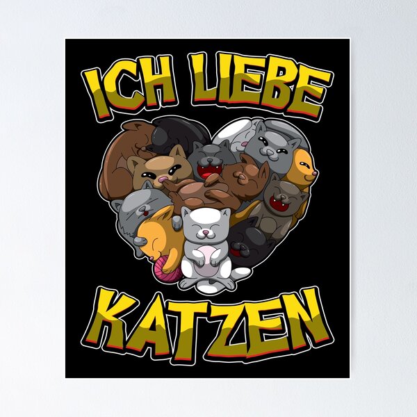 Artikel-Vorschau von Ich Liebe Katzen - Herz mit Katzen, designt und verkauft von anziehend.