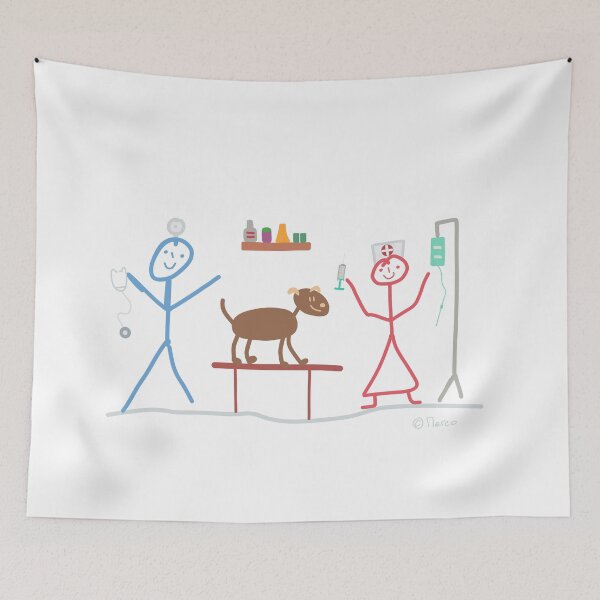 Item preview, Vet Stick Figure Veterinary Clinic Nurse Female Medical Assistant Dog designed and sold by KlareLinie.