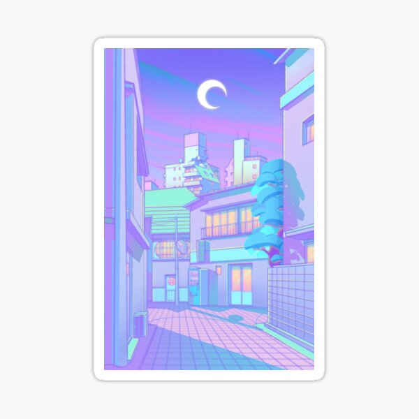 Home & Living :: Decals & Stickers :: Stickers :: Holographic Aesthetic  Sticker: Lofi City