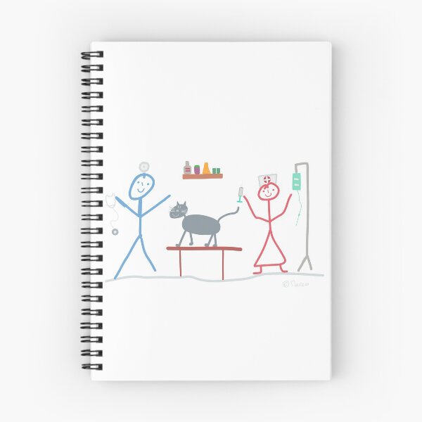 Item preview, Veterinarian stickman doctor nursing medicine cat veterinary medicine designed and sold by KlareLinie.