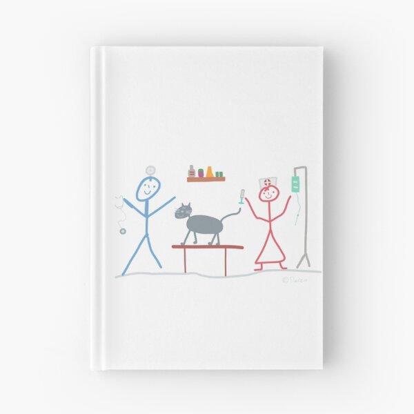 Aperçu de l'œuvre Stickman vétérinaire docteur en médecine infirmière chat médecine vétérinaire créée et vendue par KlareLinie.