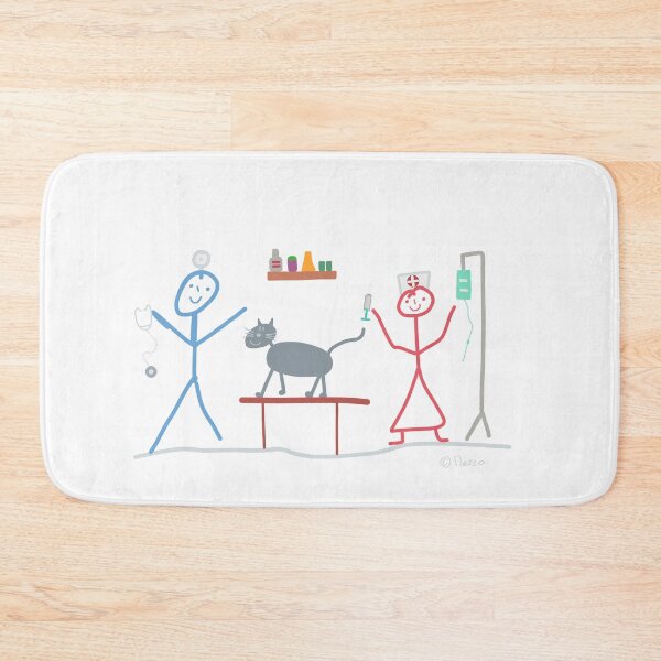 Item preview, Veterinarian stickman doctor nursing medicine cat veterinary medicine designed and sold by KlareLinie.