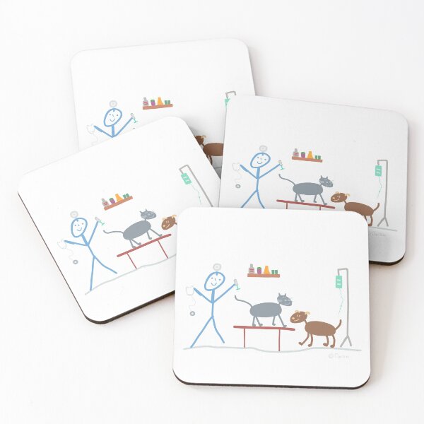 Item preview, Vet Stick Figure Dog Cat Mouse Animal Job Healthy Helping designed and sold by KlareLinie.