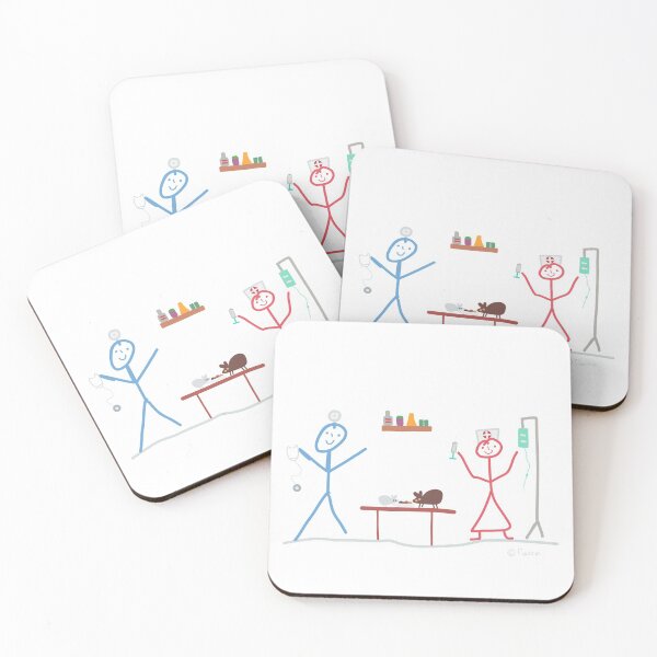 Item preview, Veterinarian stick figure line woman mouse rat clinic healthy animal keeper designed and sold by KlareLinie.