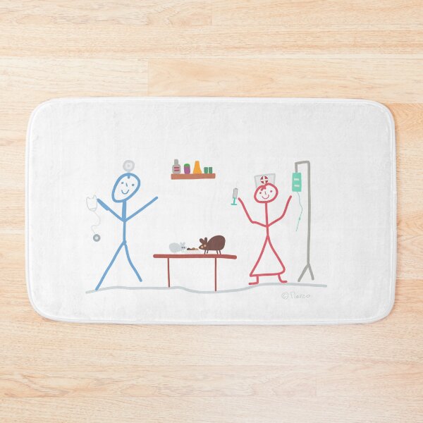 Item preview, Veterinarian stick figure line woman mouse rat clinic healthy animal keeper designed and sold by KlareLinie.