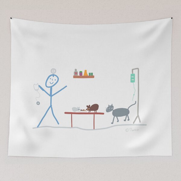 Item preview, Vet Stick Figure Cat Mouse Pet Job Helping Healthy designed and sold by KlareLinie.