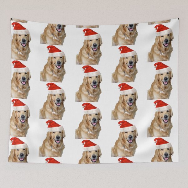 Item preview, Golden Retriever Santa designed and sold by Maddie OMalley.