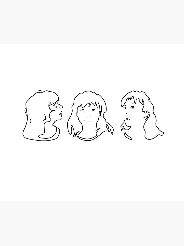 Triptych 3 faces outline (travel mug) by pollypaulusma