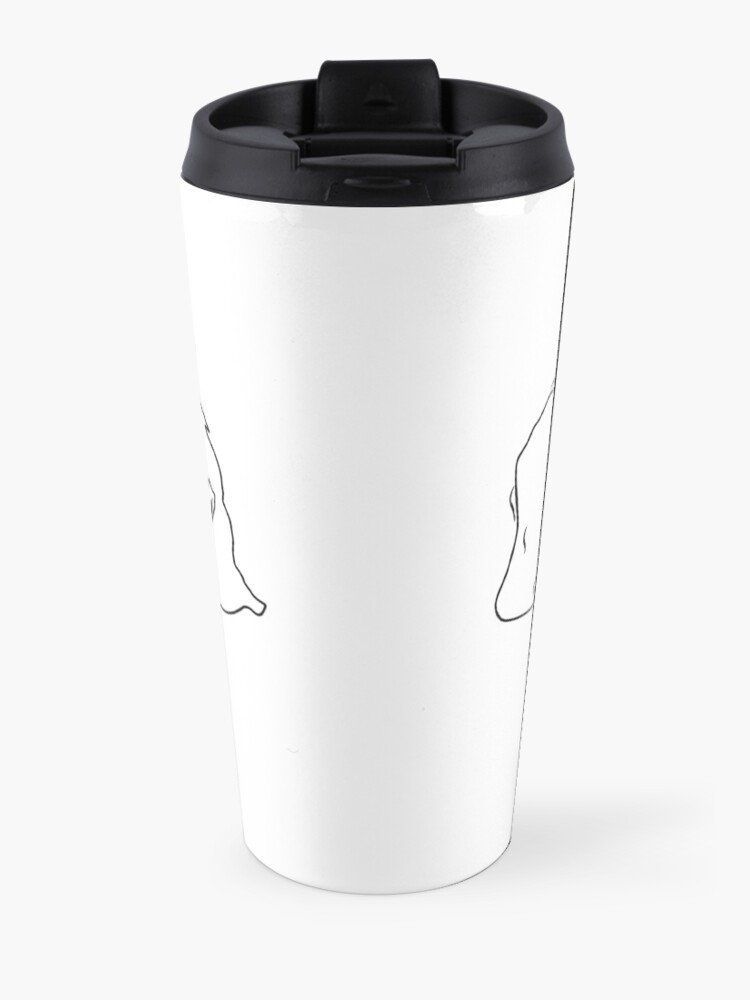 Alternate view of Triptych 3 faces outline (travel mug) Travel Mug