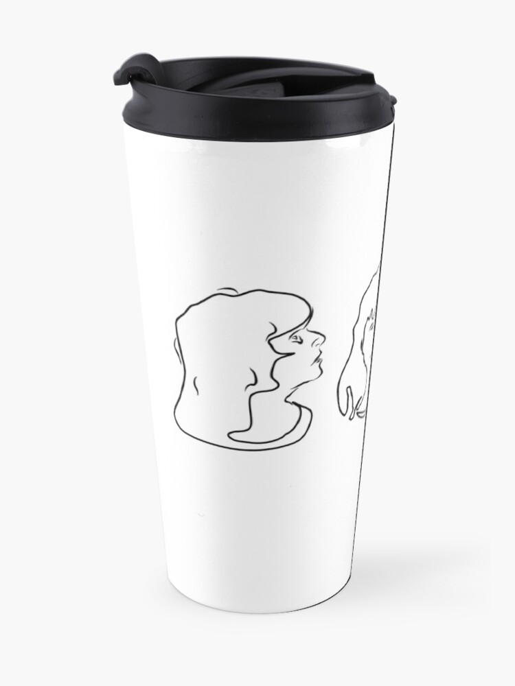 Alternate view of Triptych 3 faces outline (travel mug) Travel Mug