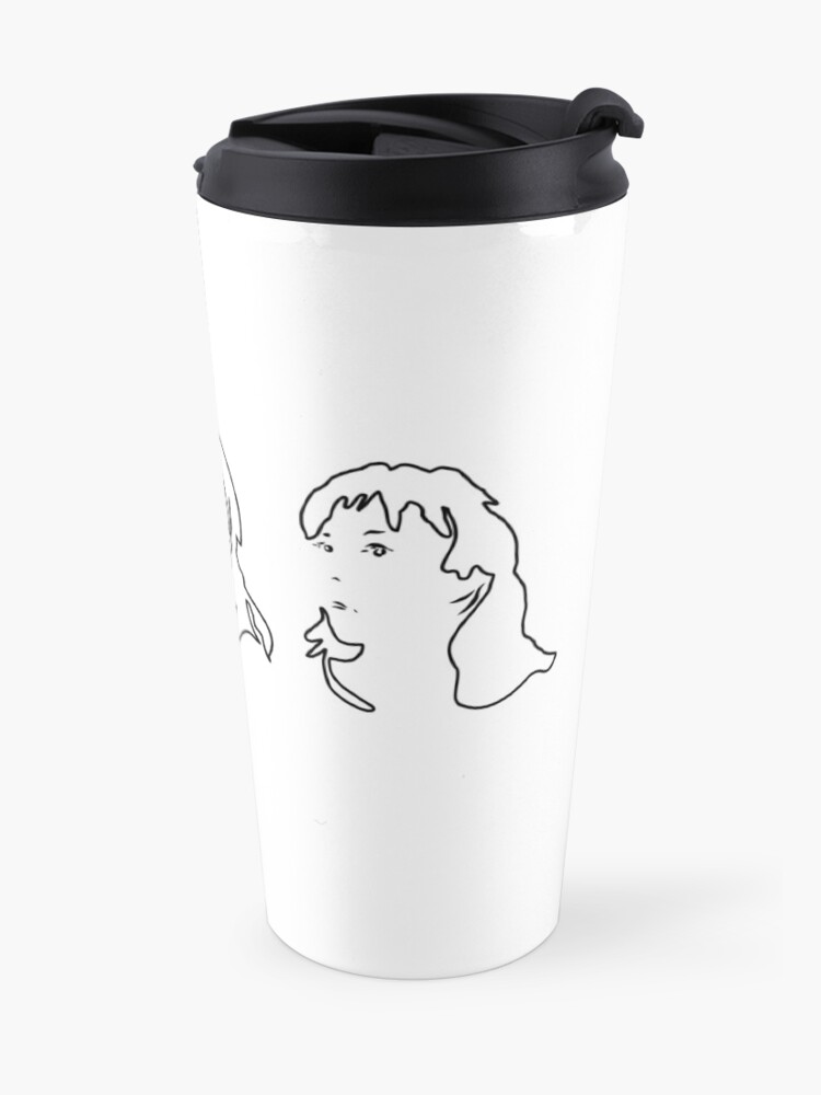 Alternate view of Triptych 3 faces outline (travel mug) Travel Mug
