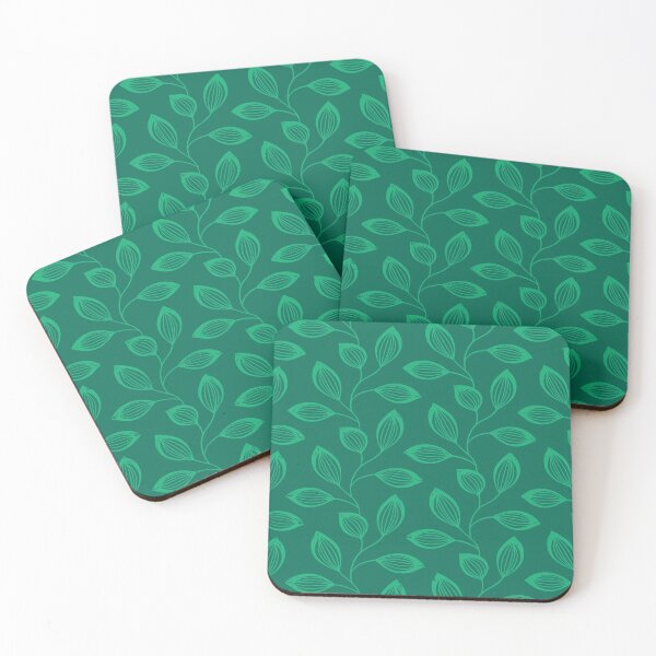 Item preview, Climbing Vine Leaves In Dusty Green On Aquamarine designed and sold by taiche.