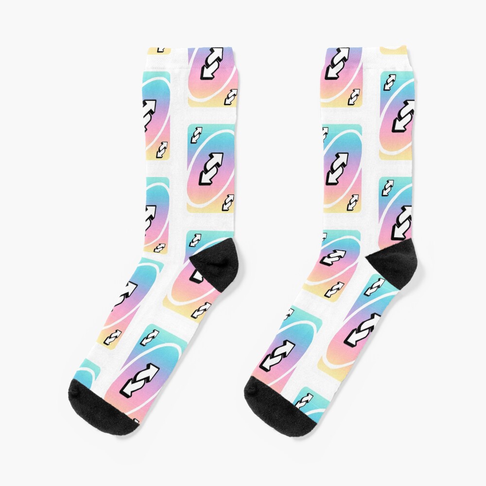 "Pastel Uno Reverse " Socks by arnaaz Redbubble