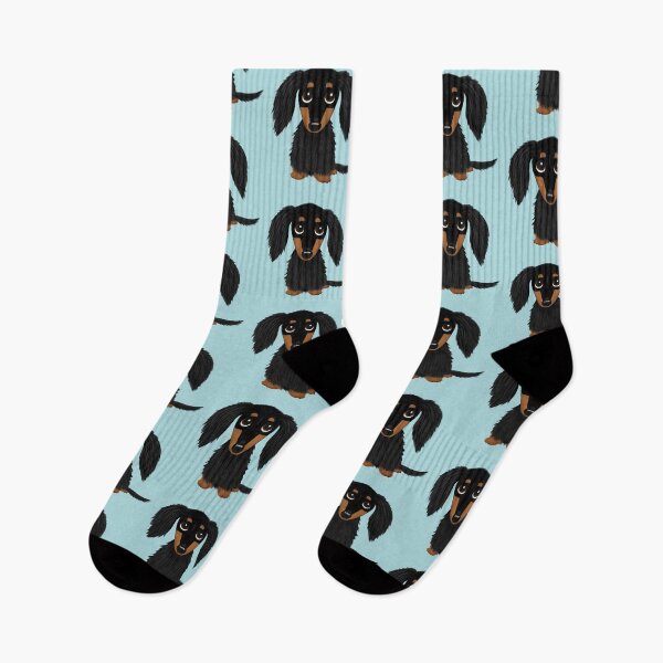 Item preview, Black and Tan Long Haired Dachshund designed and sold by Jenn Inashvili.