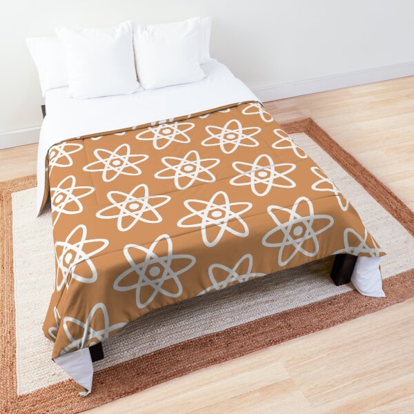 Physics Atom Pattern Orange Comforter