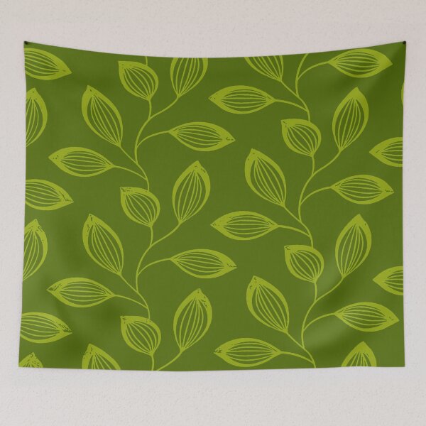 Item preview, Climbing Vine Leaves In Olive On Green  designed and sold by taiche.