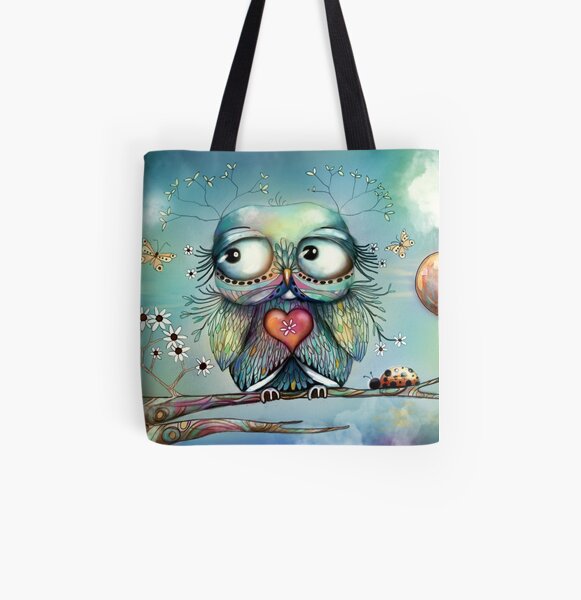 little wood owl All Over Print Tote Bag