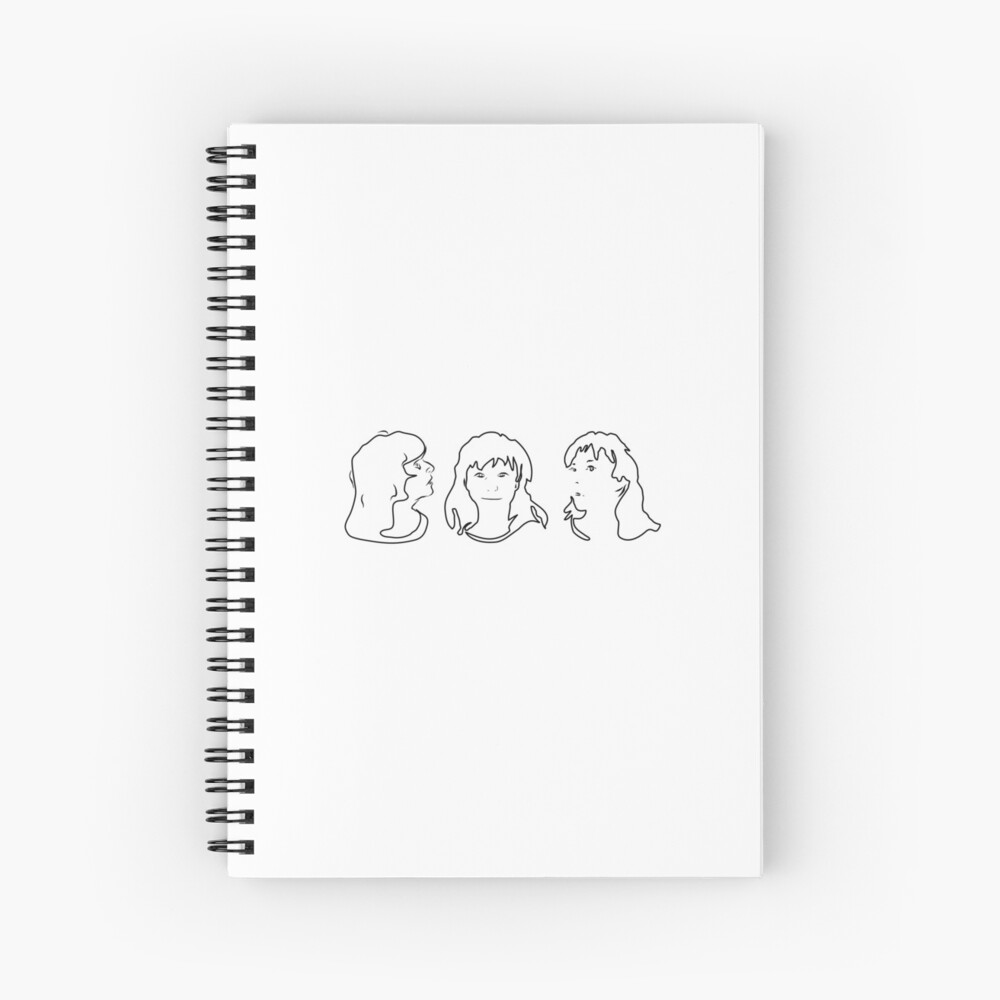 Triptych 3 faces outline (spiral notebook) Spiral Notebook