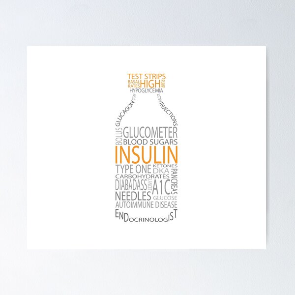 Item preview, Insulin Bottle Typographic designed and sold by dvdnds.