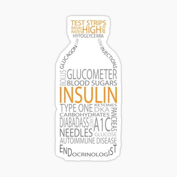 Item preview, Insulin Bottle Typographic designed and sold by dvdnds.
