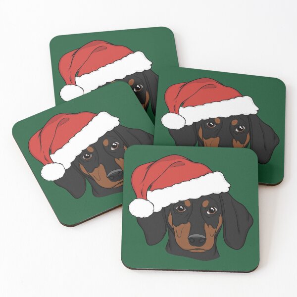 Item preview, Black and Tan Dachshund - Merry Christmas   designed and sold by rmcbuckeye.