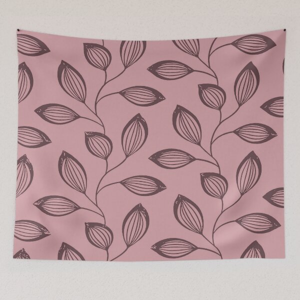 Item preview, Climbing Vine Leaves In Deep Rose On Dusty Pink designed and sold by taiche.